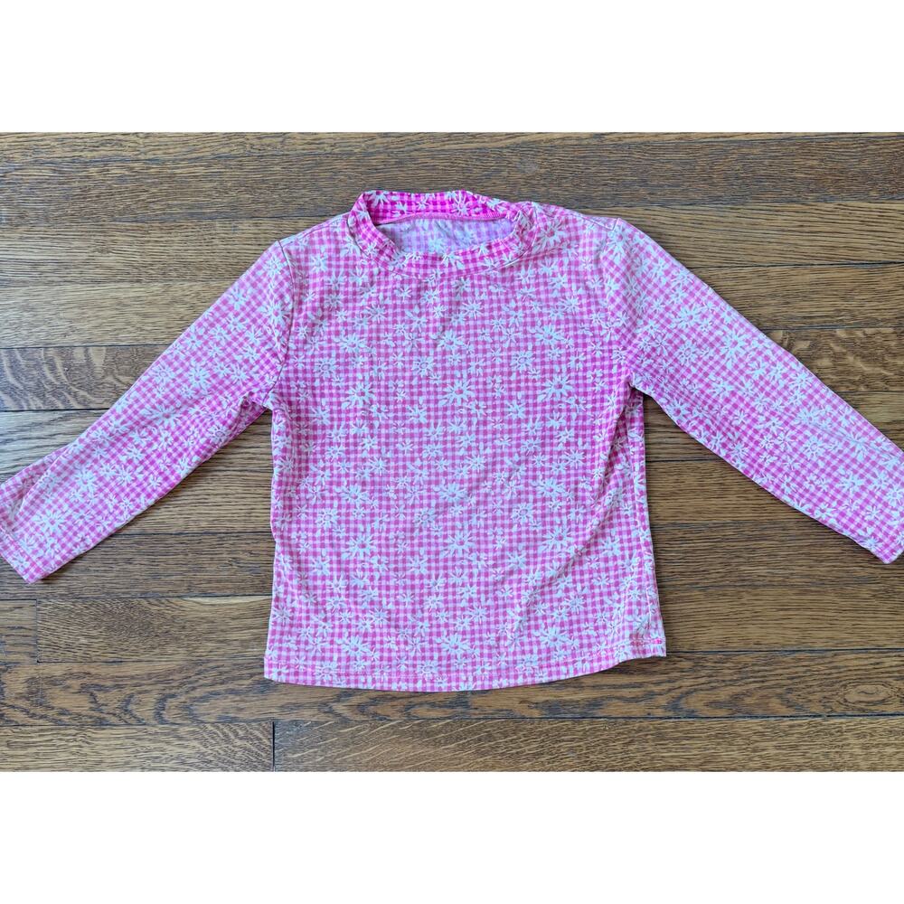 Lilly Pulitzer Girls' Pink Floral Rash Guard Top Size 7
